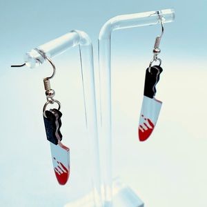 HLWN Bloody Knife Drop Earrings